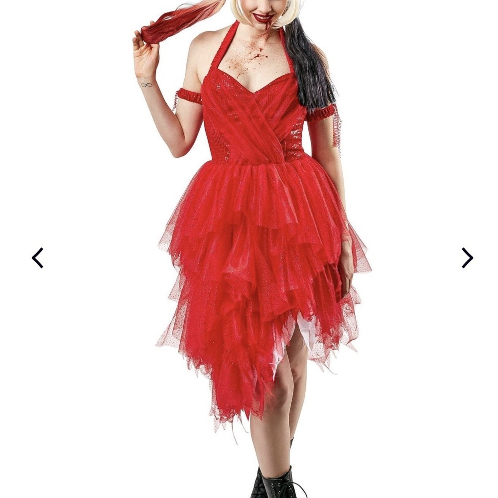 Suicide Squad 2 Harley Quinn Dress Ladies Red Dress Halloween Fancy Dress Small